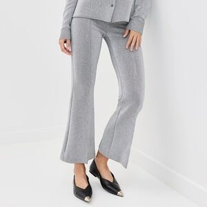 $890 Rosetta Getty Silver Lurex Pull On Cropped Flare Pants Size XS